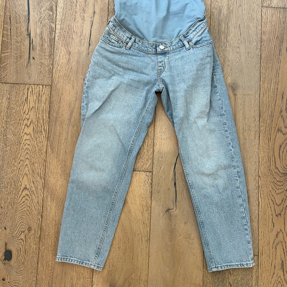 MAMA Slim Mom Ankle Jeans Small Pale Denim Blue Maternity Full Panel Pregnacy - Picture 7 of 7